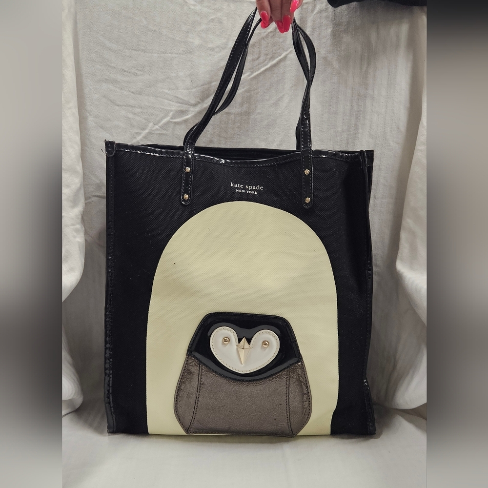 Kate Spade Canvas Tote Rare Penguin!!